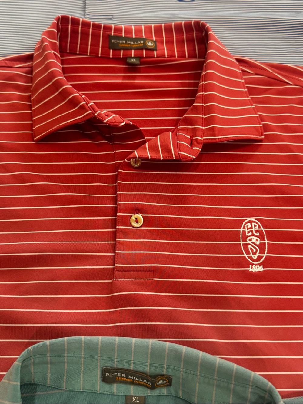 Peter Millar Summer Comfort Men’s XL Striped Performance Polo Shirt Lot of 3 - Picture 3 of 7